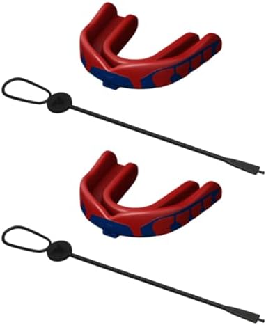 Velocity Champion Youth Mouthguard, 2 Pack, Royal & Red - for Ages 11 to 18 - Ideal for Lacrosse, Football, Hockey, Basketball, Soccer, Boxing, Martial Arts, Field Hockey, and More