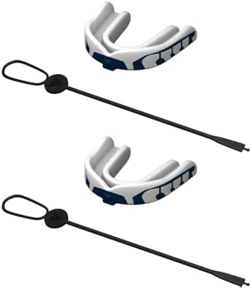 Velocity Champion Junior Mouthguard, 2 Pack, Royal & White - for Ages 5 to 10 - Ideal for Lacrosse, Football, Hockey, Basketball, Soccer, Boxing, Martial Arts, Field Hockey, and More
