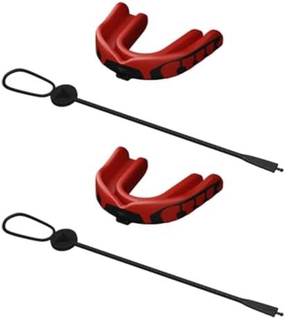 Velocity Champion Junior Mouthguard, 2 Pack, Black & Red - for Ages 5 to 10 - Ideal for Lacrosse, Football, Hockey, Basketball, Soccer, Boxing, Martial Arts, Field Hockey, and More