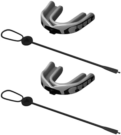 Velocity Champion Junior Mouthguard, 2 Pack, Black & Silver - for Ages 5 to 10 - Ideal for Lacrosse, Football, Hockey, Basketball, Soccer, Boxing, Martial Arts, Field Hockey, and More