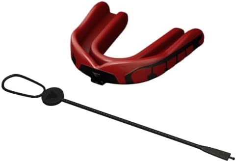 Velocity Champion Adult Mouthguard, 1 Pack, Black & Red - for Ages 18 and Up - Ideal for Lacrosse, Football, Hockey, Basketball, Soccer, Boxing, Martial Arts, Field Hockey, and More