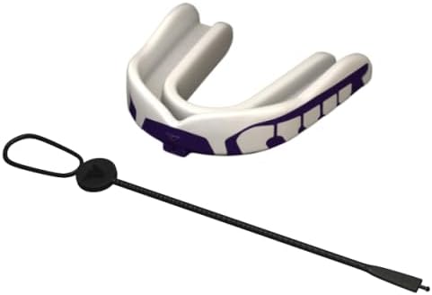 Velocity Champion Adult Mouthguard, 1 Pack, Purple & White - for Ages 18 and Up - Ideal for Lacrosse, Football, Hockey, Basketball, Soccer, Boxing, Martial Arts, Field Hockey, and More