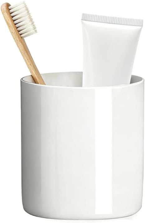 Toothbrush Holders Ceramic Toothbrush Holders for Bathrooms Reusable Handmade Reactive Glaze Stonewre Makeup Brush Holder, Pen Holder for Home Desktop Storage