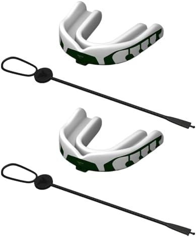 Velocity Champion Youth Mouthguard, 2 Pack, Green & White - for Ages 11 to 18 - Ideal for Lacrosse, Football, Hockey, Basketball, Soccer, Boxing, Martial Arts, Field Hockey, and More