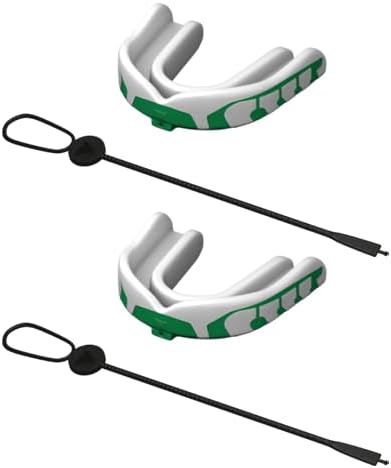 Velocity Champion Youth Mouthguard, 2 Pack, Lime & White - for Ages 11 to 18 - Ideal for Lacrosse, Football, Hockey, Basketball, Soccer, Boxing, Martial Arts, Field Hockey, and More
