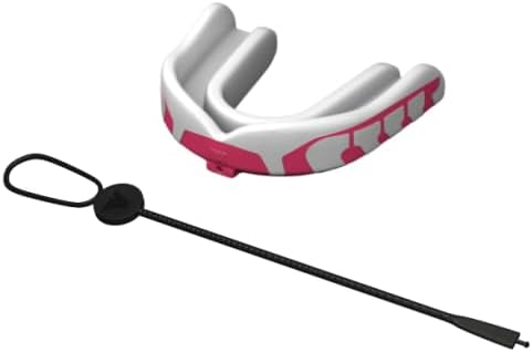 Velocity Champion Youth Mouthguard, 1 Pack, Pink & White - for Ages 11 to 18 - Ideal for Lacrosse, Football, Hockey, Basketball, Soccer, Boxing, Martial Arts, Field Hockey, and More