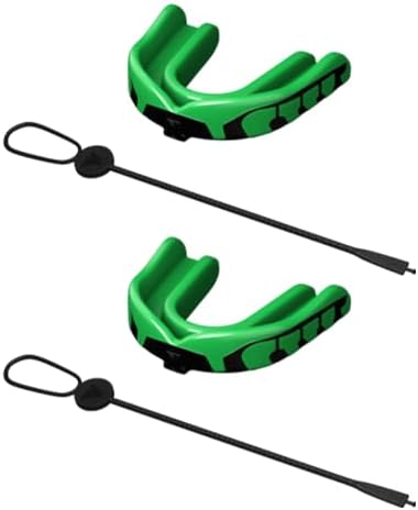 Velocity Champion Youth Mouthguard, 2 Pack, Black & Lime - for Ages 11 to 18 - Ideal for Lacrosse, Football, Hockey, Basketball, Soccer, Boxing, Martial Arts, Field Hockey, and More