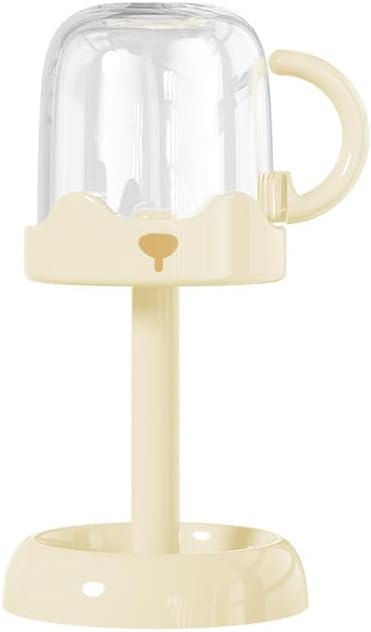 Adjustable Electric Toothbrush Holder with Cup - Height Adjustable Stand Organizer for Bathroom Vanity, Fits Manual & Electric Brushes, Toothpaste Storage (Cream)