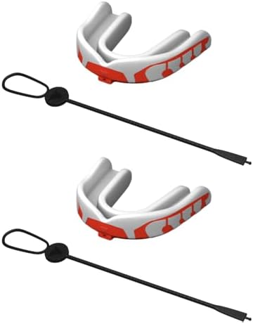Velocity Champion Youth Mouthguard, 2 Pack, Orange & White - for Ages 11 to 18 - Ideal for Lacrosse, Football, Hockey, Basketball, Soccer, Boxing, Martial Arts, Field Hockey, and More