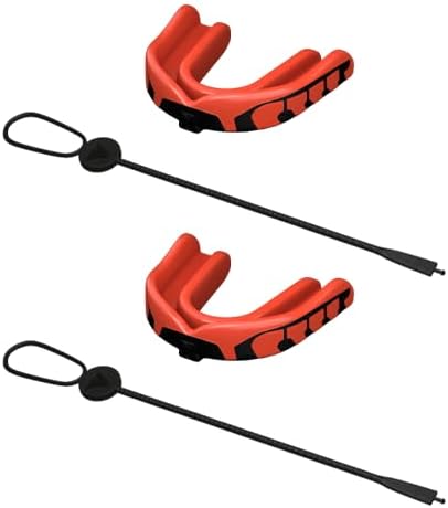 Velocity Champion Junior Mouthguard, 2 Pack, Black & Orange - for Ages 5 to 10 - Ideal for Lacrosse, Football, Hockey, Basketball, Soccer, Boxing, Martial Arts, Field Hockey, and More