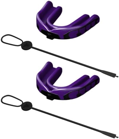 Velocity Champion Youth Mouthguard, 2 Pack, Black & Purple - for Ages 11 to 18 - Ideal for Lacrosse, Football, Hockey, Basketball, Soccer, Boxing, Martial Arts, Field Hockey, and More