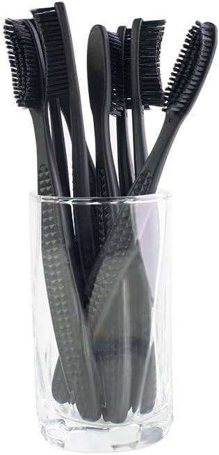 Huge Head Extra Hard & Firm Toothbrush, Large Long Head Charcoal Bristle Tooth Whitening Dental Oral Care (Black, Extra Large)
