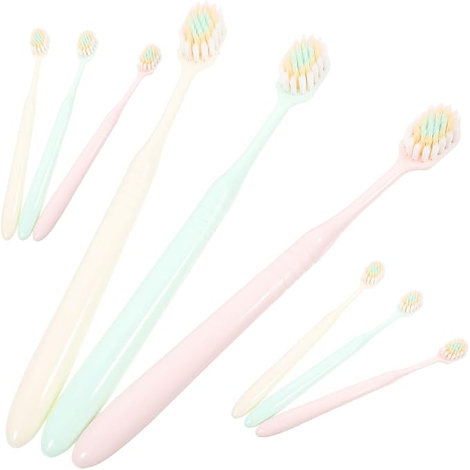 Soft Bristle Toothbrushes Wide Thin Head 9pcs Manual Toothbrushes for Home Use Gum Care Adult Oral Hygiene