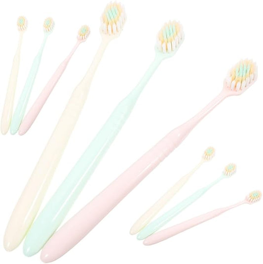 Soft Bristle Toothbrushes Wide Thin Head 9pcs Manual Toothbrushes for Home Use Gum Care Adult Oral Hygiene
