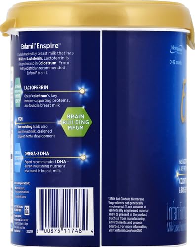 Enfamil Optimum (Enspire), Our Closest Formula to Breast Milk, Immune-Supporting Lactoferrin and Brain-Supporting DHA Baby Formula, Powder 20.5 Oz Tub, Pack of 2