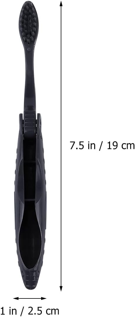 Foldable Travel Charcoal Toothbrush 8pcs with Soft Bristles Portable Manual Toothbrush for Camping and Oral Care