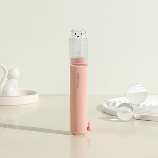 Portable 2-in-1 Travel Toothbrush Set with Compact PP Case and Soft Bristles for Gentle Cleaning, Integrated Toothpaste Storage Holder for On-the-Go Dental Care(Pink)
