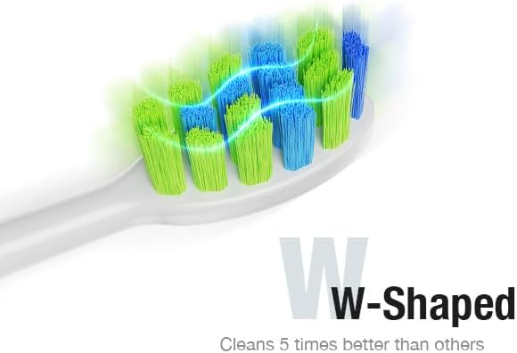 7AM2M Ultrasonic Electric Toothbrush with 6 Brush Heads for Adults&Kids, Type C Charging, One Charge for 120 Days, 5 Modes&40000VPM Powered Toothbrush, 5 Minutes Built in Smart Timer (Light Blue)