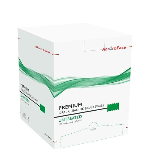 Premium Treated Oral Swabs - Disposable Soft Sponge Mouth Swabs - Disposable Oral Care Swabsticks - Individually Wrapped - 250 Count Box