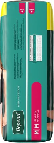 Depend Fresh Protection Adult Incontinence Underwear for Women (Formerly Depend Fit-Flex), Disposable, Maximum, Medium, Blush, 30 Count, Packaging May Vary (Pack of 2)