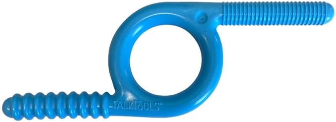 TalkTools Chewy | Oral Motor Sensory Tool for Kids and Toddlers | Therapy Tools to Improve Chewing and Biting (Blue Groovy, 2 Count (Pack of 1))