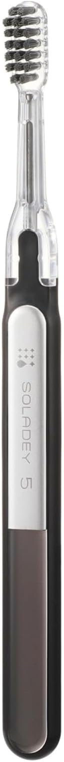 Soladey5 Ionic Toothbrush, Black, Large Solar Panels and TiO2 Semiconductor, You can Brush Without Toothpaste