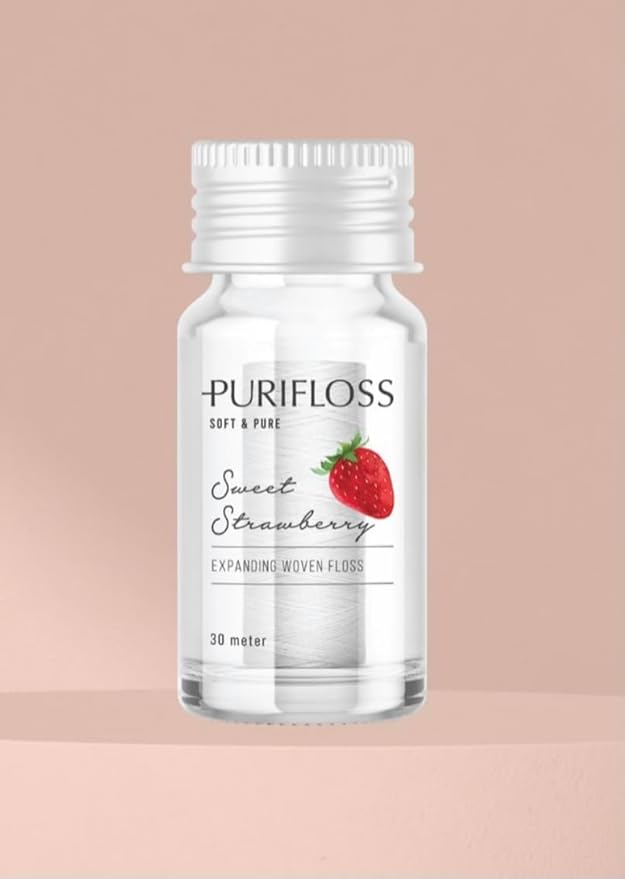 Premium Expanding Woven Dental Floss, PTFE & PFAS Free, Sweet Strawberry, Eco-Friendly, Vegan, Cruelty-Free, Dentist Recommended, Teen & Kid Friendly (33 Yards)