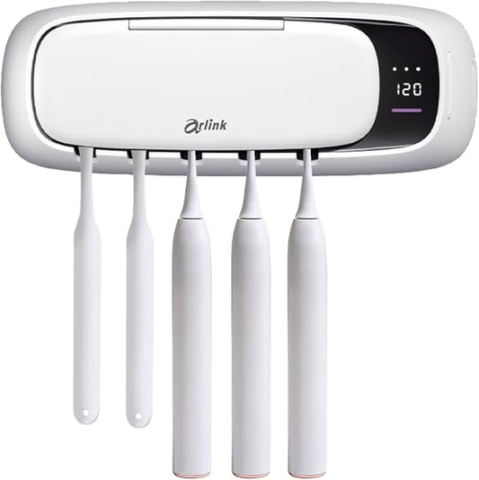 TS65 Toothbrush Heat Dryer Holder, 122°F Heat Drying, 5 toothbrushes Slot, Cordless & Rechargable, Simple Operation and Installation, Bathroom & Toilet Accessories,Taiwan Design