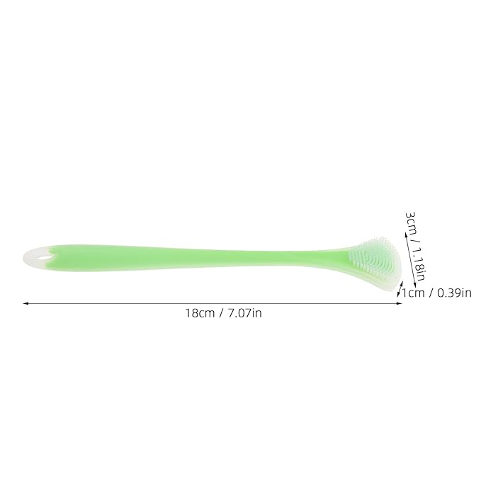 SOIMISS Portable Silicone Tongue Scraper for Adults, Double-Sided Oral Care Tool in Mint Green, Handheld Tongue Coating Cleaner for Bad Breath Removal and Daily Hygiene