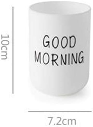 Tumbler Cup Good Morning Cup Toothbrush Holder Toothbrush Cup for Holding Normal Toothbrushes 330ml Lightweight Nice for Home and Travel (White)
