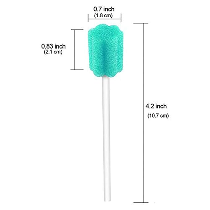250 Count, ZIZNBA Disposable Mouth Swabs Sponge, Unflavored & Sterile Oral Swabs Dental Swabsticks for Mouth Cleaning