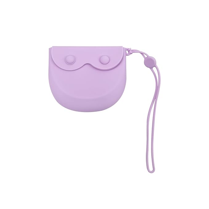 1PC Silicone Retainer Case with Lanyard, Cute Vent Holes Denture Box, Mouth Guard Case Travel Holder for Girls, Women, Men (Pink with Lanyard)
