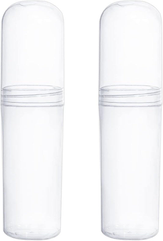 Yeeco Clear Toothbrush Case, 2 Packs Toothbrush Travel Case, Plastic Toothbrush Holder Travel, 7.9”×2” Portable Toothbrush Case for Traveling