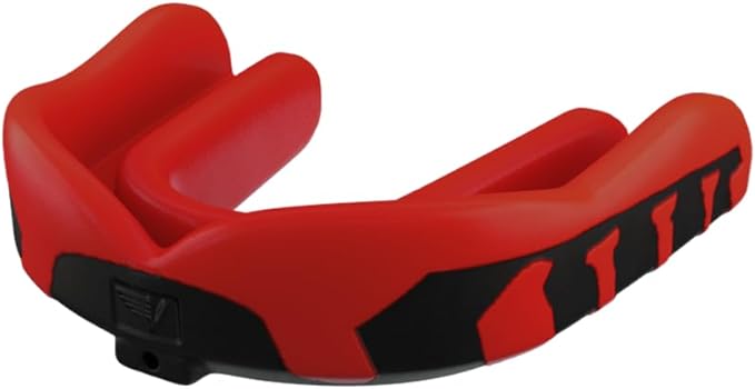 Velocity Champion Junior Mouthguard, 1 Pack, Black & Red - for Ages 5 to 10 - Ideal for Lacrosse, Football, Hockey, Basketball, Soccer, Boxing, Martial Arts, Field Hockey, and More