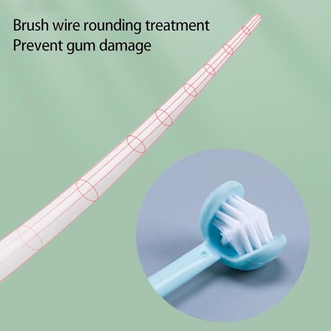 3 Sided Autism Toothbrush Three Bristles for Special Needs Adult Soft Bristles Soft and Gentle for Complete Tooth and Gum Care (Pink 1PCS)