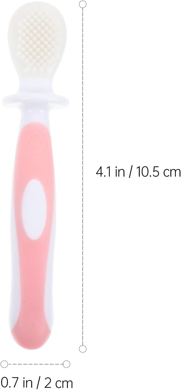 2 Sets Silicone Toothbrushes for Oral Care Safe Dental Tool with Soft Bristles Dual-Sided Design for Cleaning Blue and Pink for Boys and Fun Habit Builder