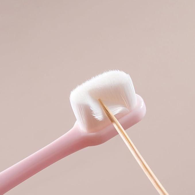 Ultra Soft Bristle Toothbrush 2pcs for Gums Care with Long Handle, Microfine Bristles, Blue and Pink, Manual Toothbrushes for Daily Oral Cleaning and Sensitive Teeth Care