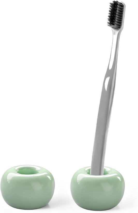 2Pcs Ceramic Toothbrush Holders for Bathrooms Countertop Toothbrush Holder Makeup Brush Holder Pen Holder Razor Holder Tooth Brush Holder Toothbrush Stand Bathroom Accessories