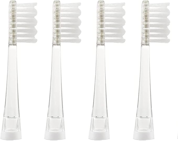 Toothbrush Replacement Heads - SG977 SG513 - SEAGO Kids Toothbrushes Heads for Toddlers - Compatible with SEAGO Electric Toothbrushes Kids (White, 4-Pack)
