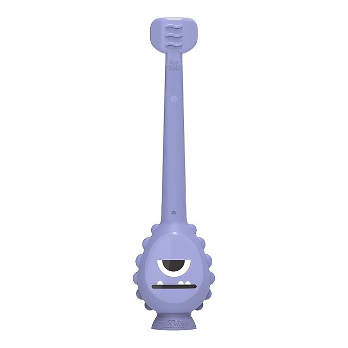 Dr. Brown's ToothScrubber Toddler Toothbrush Set, Monster with Strawberry Flavor Toothpaste
