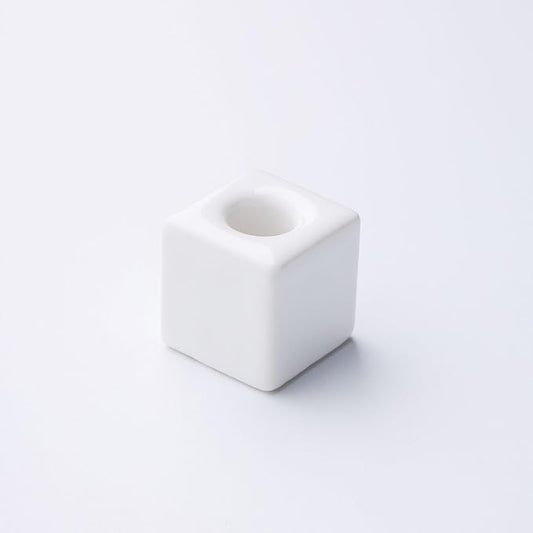AirMoon Mini Square Ceramic Toothbrush Holder for Bathroom - White Small Countertop Organizer, Easy Clean Toothbrush Stand, Suit for Electric Toothbrush Head, Pens & Coffee Spoon, Cute White