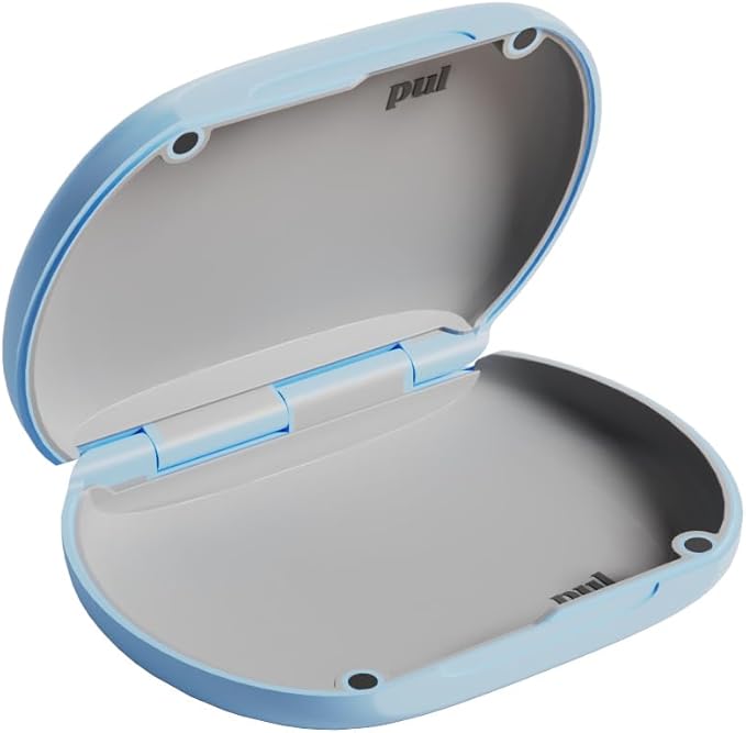 PUL Clear Aligner & Retainer Case – for Invisalign, Partial Dentures, Mouth & Night Guards, PUL Removal Tool, Dental Removables – Plastic Holder w/Secure Magnet Closure, Sleek & Slim Design – Blue