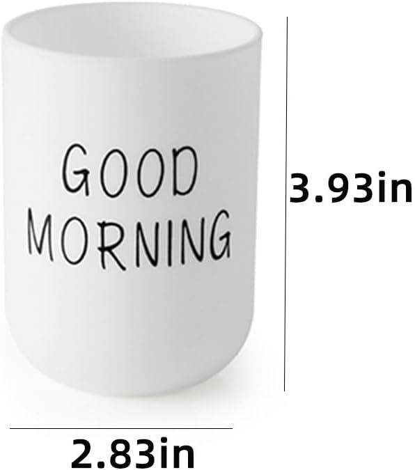 Toothbrush Cup 2Pcs, Bathroom Toothbrush Holder, Storage Cup 300ml, Drinking Cup, Reusable (Black + White)