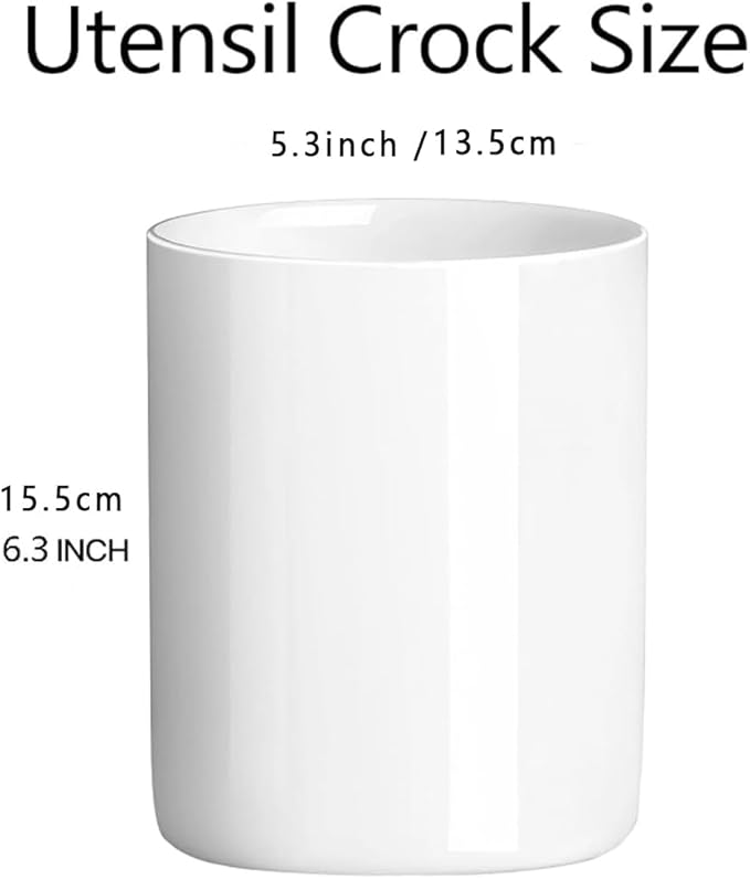 Ceramic Toothbrush Holder, Bathroom Toothbrush and Toothpaste Organizer, Suitable for Electric Toothbrushes, Dental Floss, and Razors - (H 6.3'' *W 5.3'')