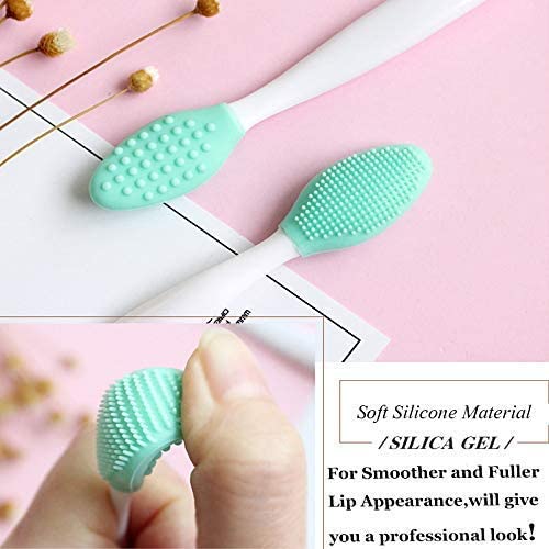 Lip Scrub Brush,Lip Scrubber Exfoliator,Double-Sided Silicone Lip Exfoliating Tool,Gentle Lip Exfoliator Scrubber Brush for Smooth,Soft,Bright,and Healthy Lips(5 PCS) (5 Colors)