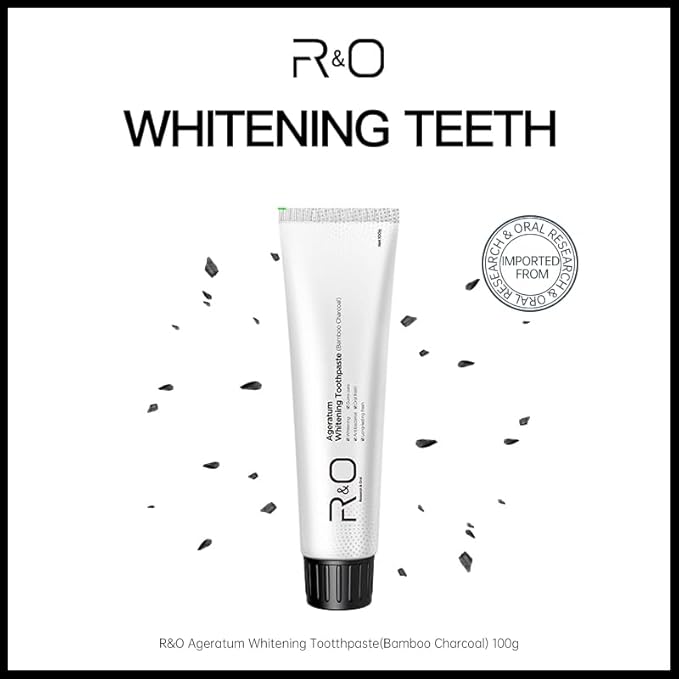 R&O Ageratum Whitening Toothpaste with Bamboo Charcoal, 3.53 oz - Great for Teeth Whitening, Reduces Plaque, Removes Stubborn Stains, Promotes Oral Health, Long - Lasting Fresh Breath (1)