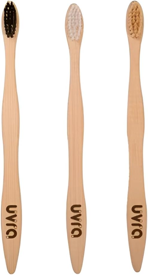 Bamboo Toothbrushes for Adults - 10 Pack Eco-Friendly, Biodegradable, Charcoal-Infused Soft Bristles Bamboo Toothbrush - Sustainable Plastic Free, Compostable Natural Wooden Toothbrushes