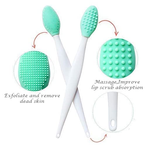 Lip Scrub Brush,Lip Scrubber Exfoliator,Double-Sided Silicone Exfoliating Tool,Gentle Lip Exfoliator Scrubber Brush for Smooth,Soft,Bright,and Healthy Lips(6 PCS)