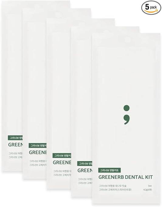 ECOAND Greenerb Dental Kit - Eco-Friendly Bamboo Toothbrush & Solid Toothpaste Tablets | Travel & Zero-Waste Oral Care Set