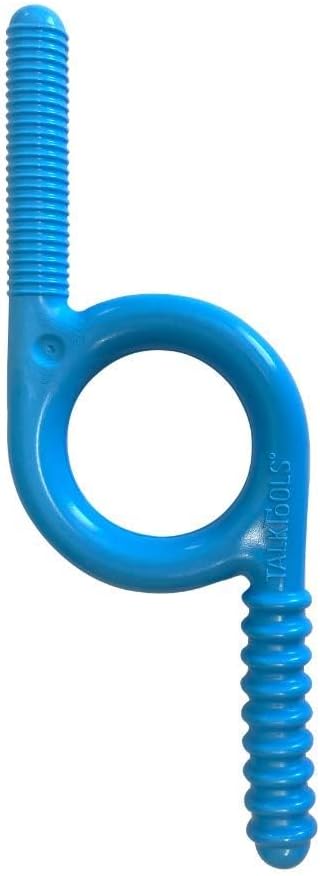 TalkTools Chewy | Oral Motor Sensory Tool for Kids and Toddlers | Therapy Tools to Improve Chewing and Biting (Blue Groovy, 2 Count (Pack of 1))
